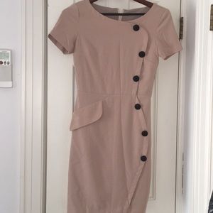 Klimeda Nude Button Down Midi Dress